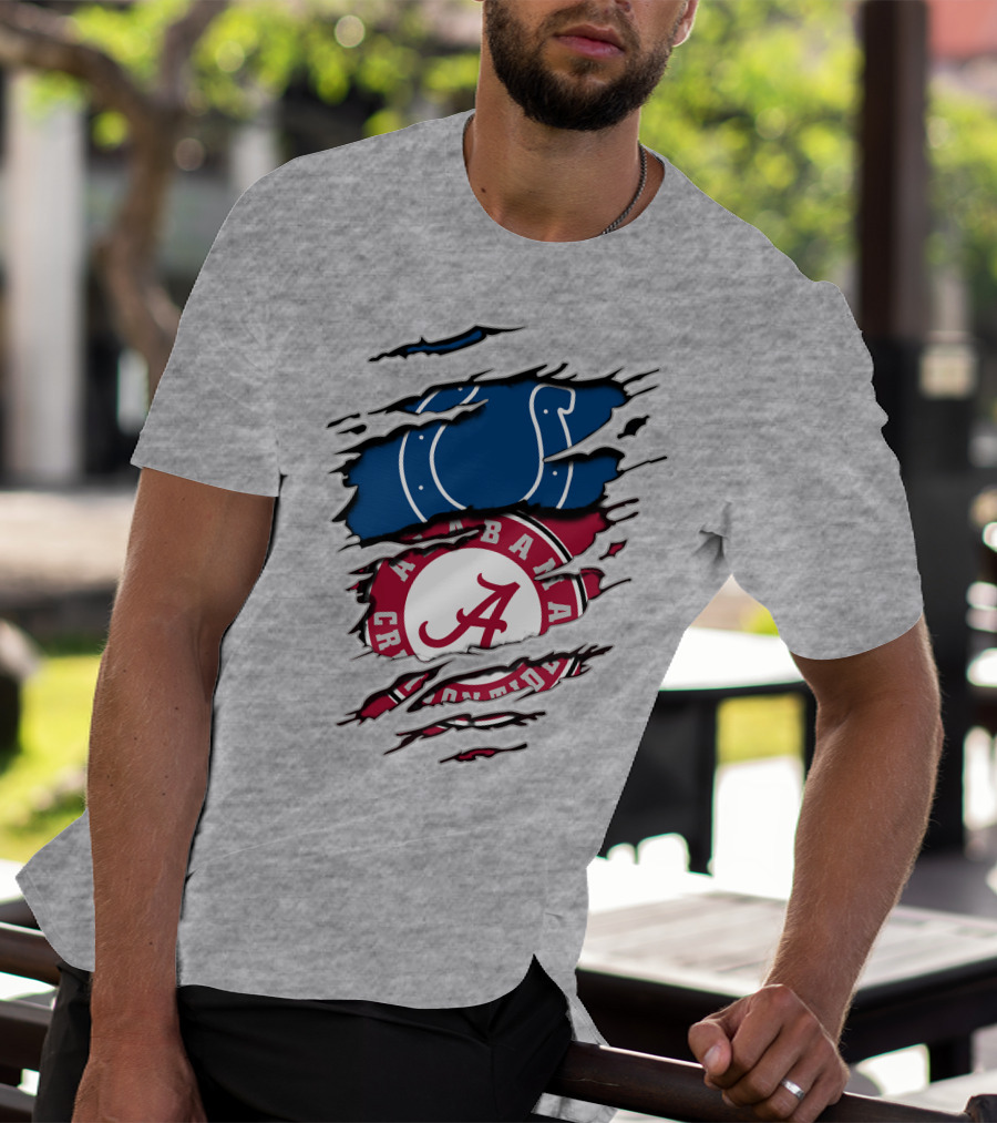 Alabama Crimson Tide Indianapolis Colts Torn T-Shirt