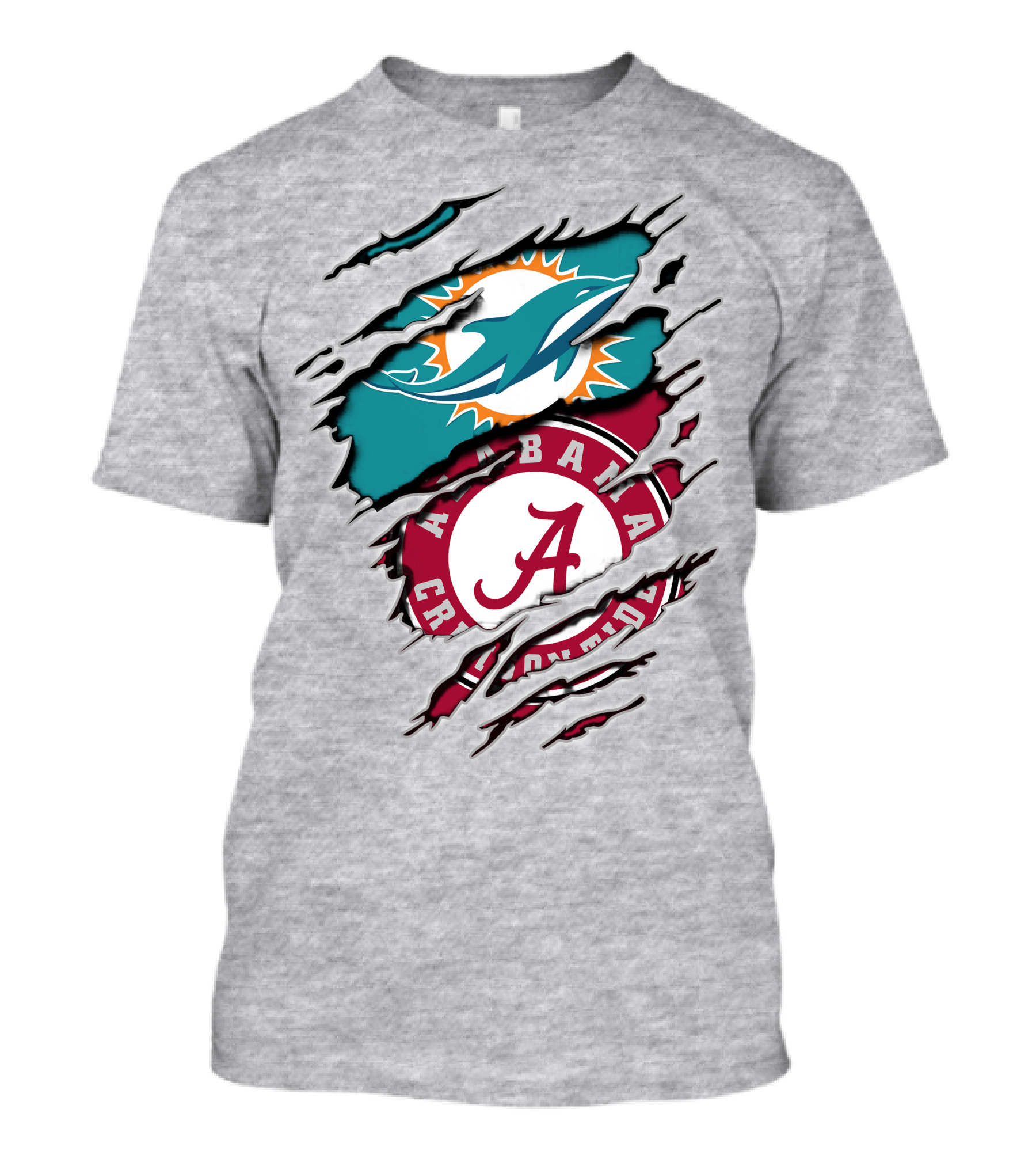 Alabama Crimson Tide Miami Dolphins Crossover Fan Jersey T-Shirt