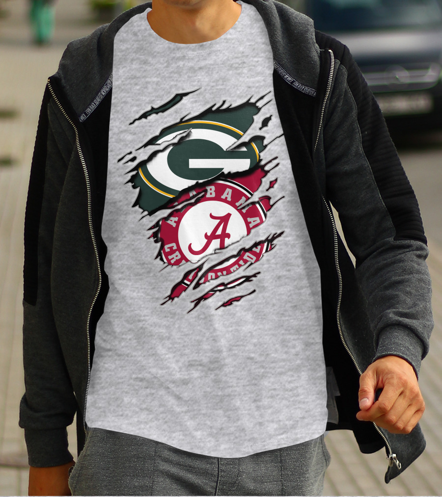Green Bay Packers Alabama Crimson Tide Fan Combo T-Shirt