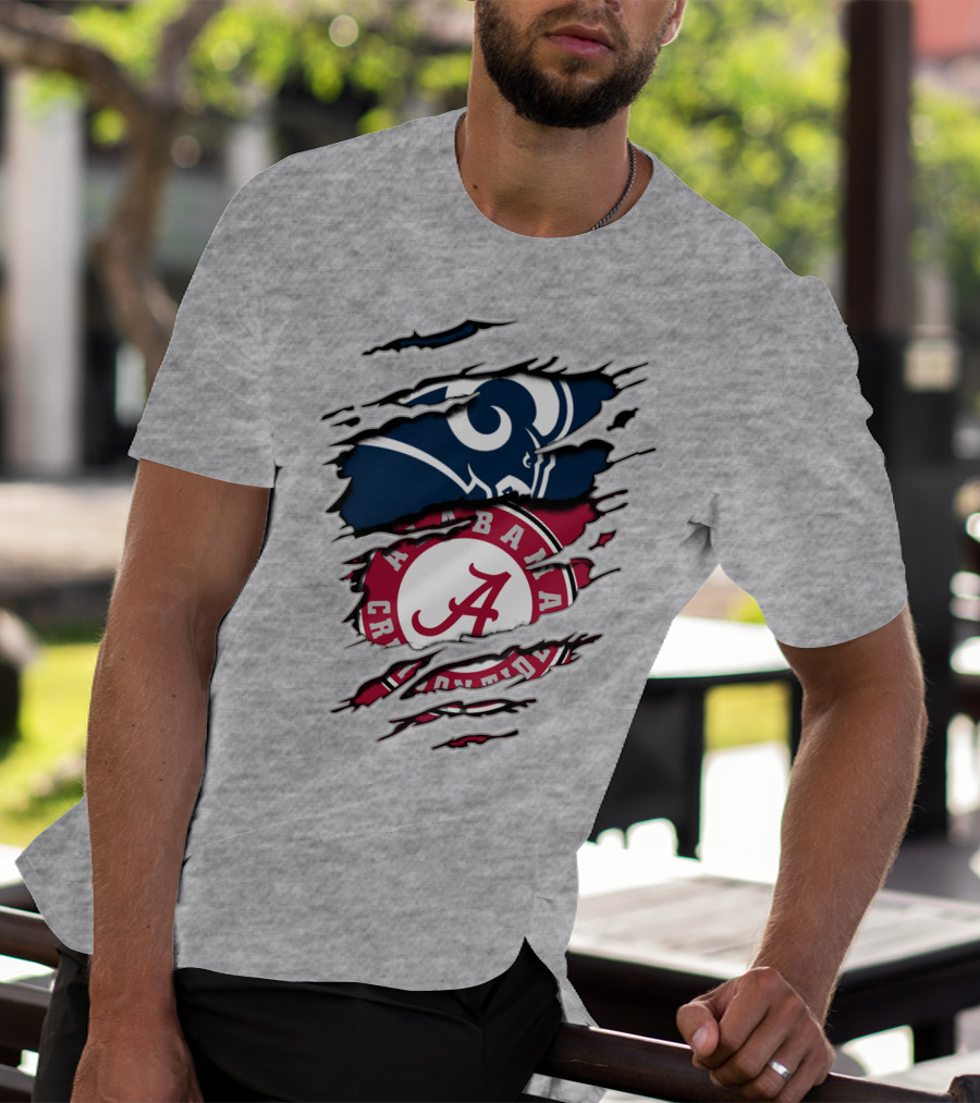 Alabama Crimson Tide Meets Los Angeles Rams Iconic Blend T-Shirt
