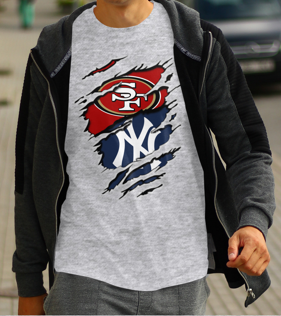 49ERS SF Yankees NY Logo Mashup T-Shirt