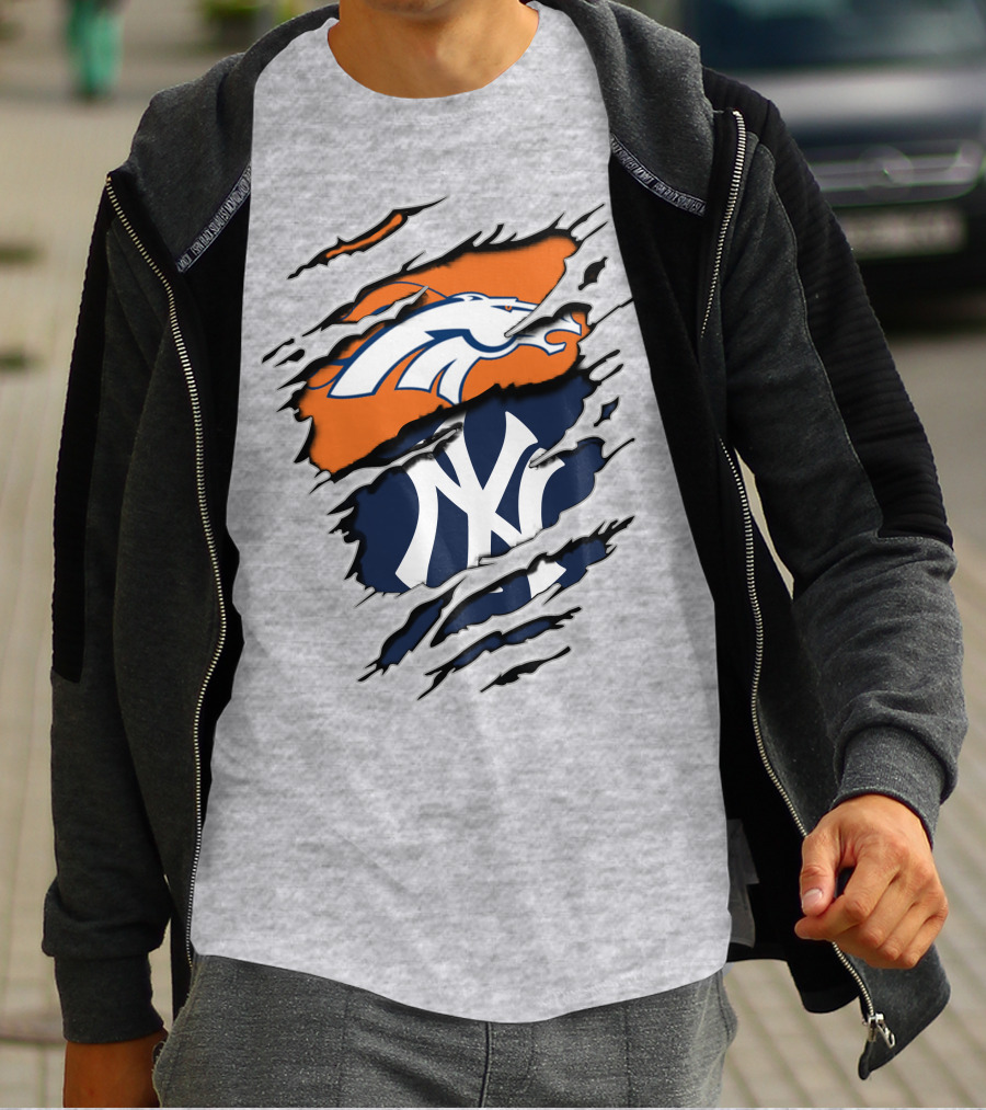 Broncos Yankees Logo Mashup T-Shirt