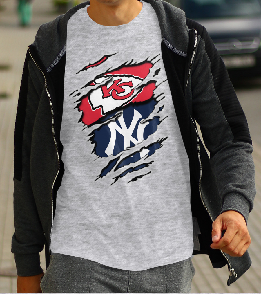 Kansas City Chiefs New York Yankees Combination T-Shirt