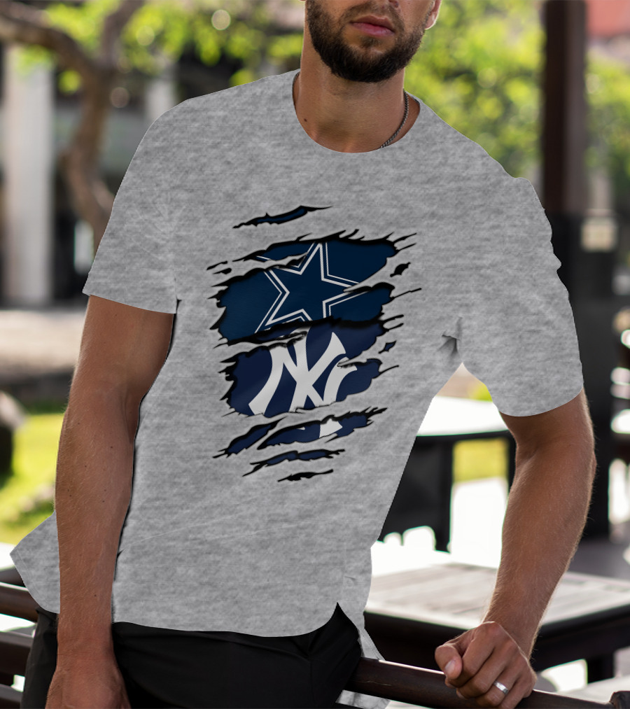 Cowboys Yankees Star And NY Interlocking T-Shirt