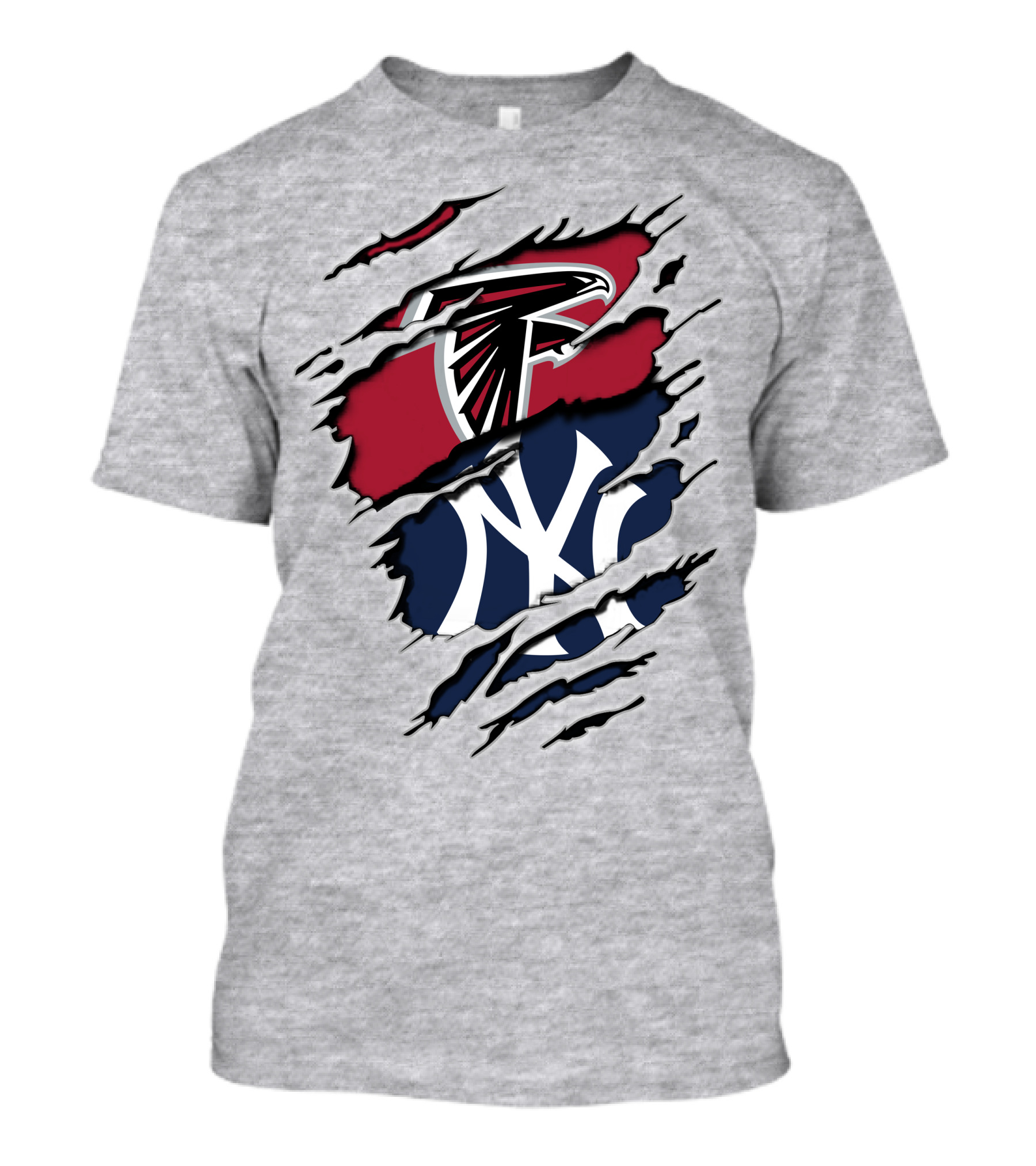 Atlanta Falcons New York Yankees Logo Mashup T-Shirt