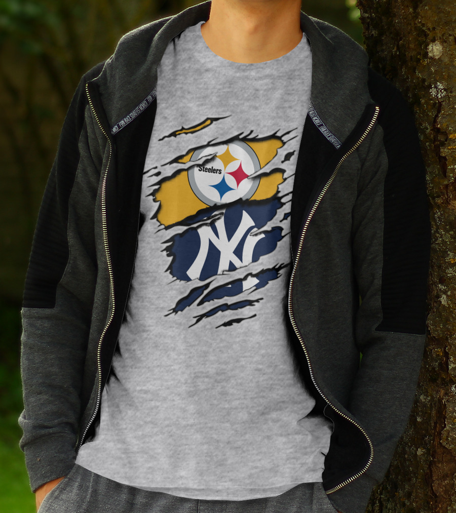 Steelers Yankees Dual Logo Fusion T-Shirt