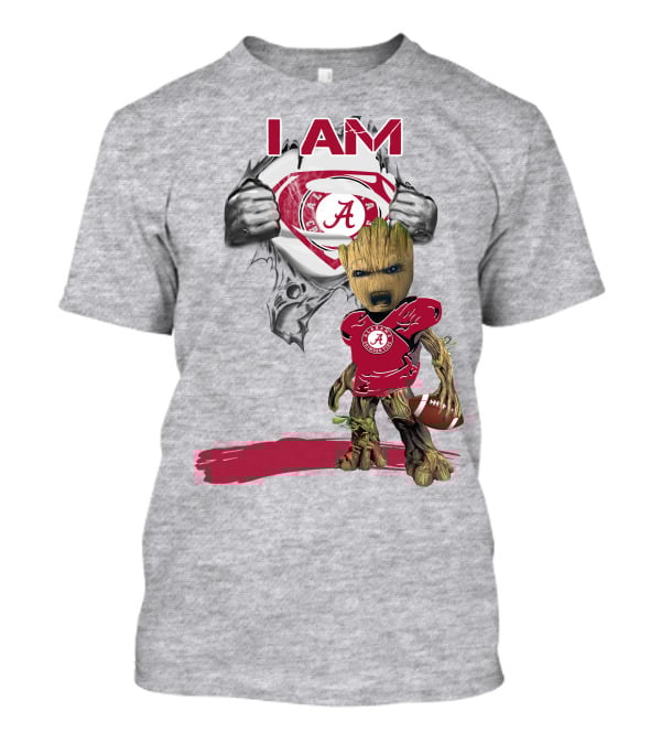 I Am Alabama Baby Groot Football Hero T-Shirt