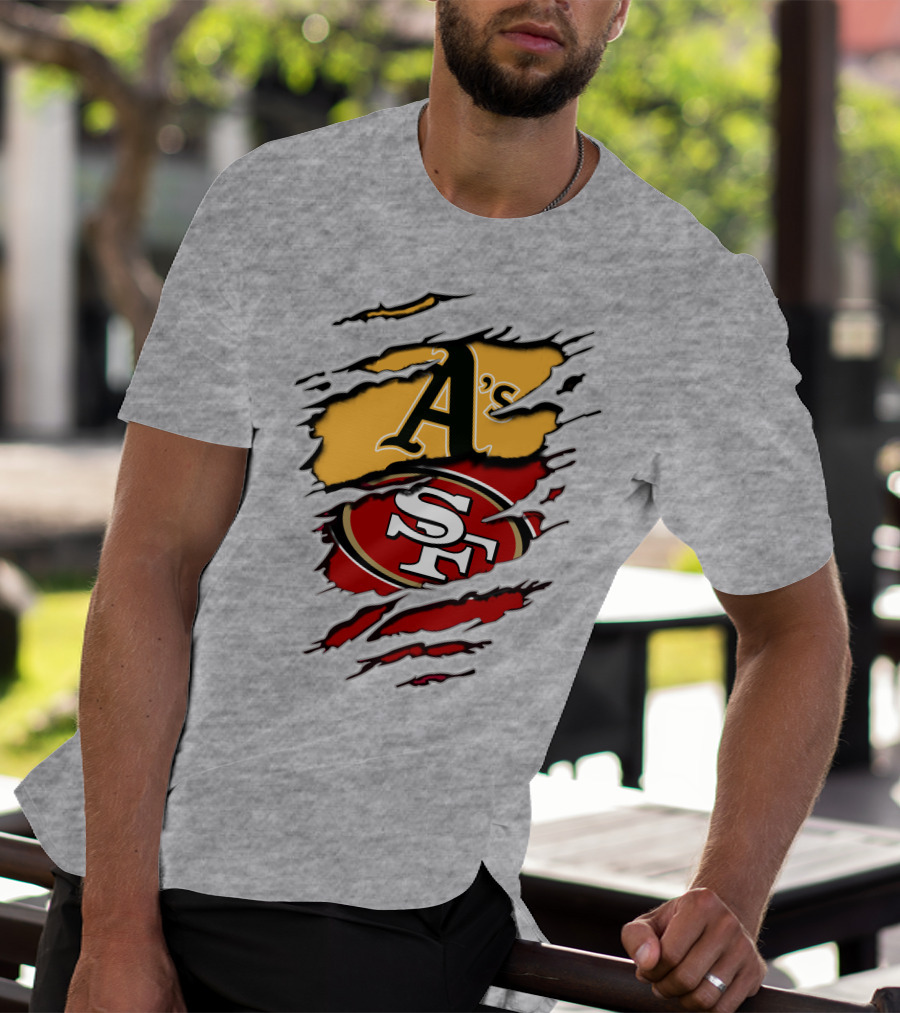 Sf 49ers Oakland Athletics Team Logos T-Shirt