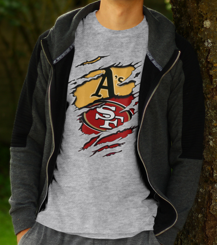 Sf 49ers Oakland Athletics Team Logos T-Shirt