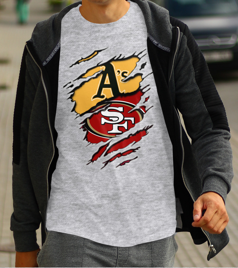 Sf 49ers Oakland Athletics Team Logos T-Shirt