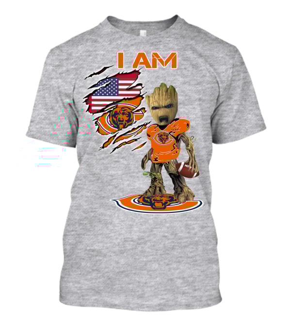 I Am Groot Chicago Bears Football Usa Flag T-Shirt