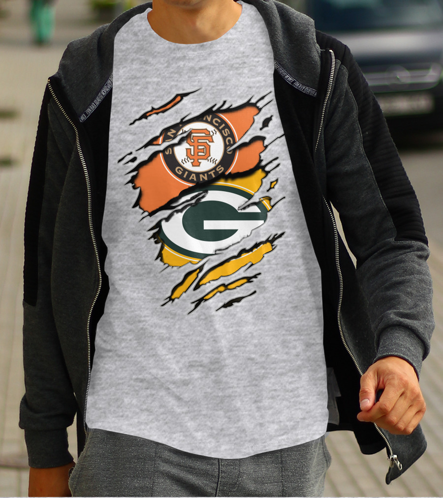 San Francisco Giants And Green Bay Packers Combined T-Shirt