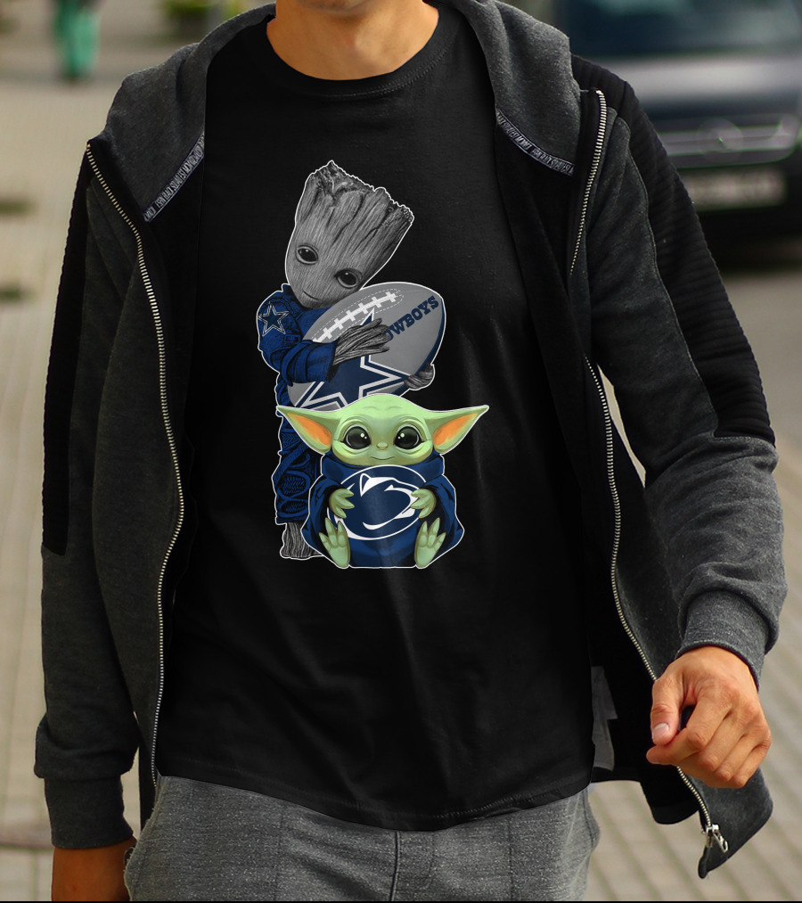Cowboys Football Baby Alien And Tree Creature With Penn State T-Shirt