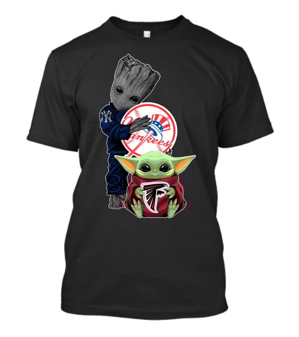 Yankees Groot Braves Baby Yoda T-Shirt