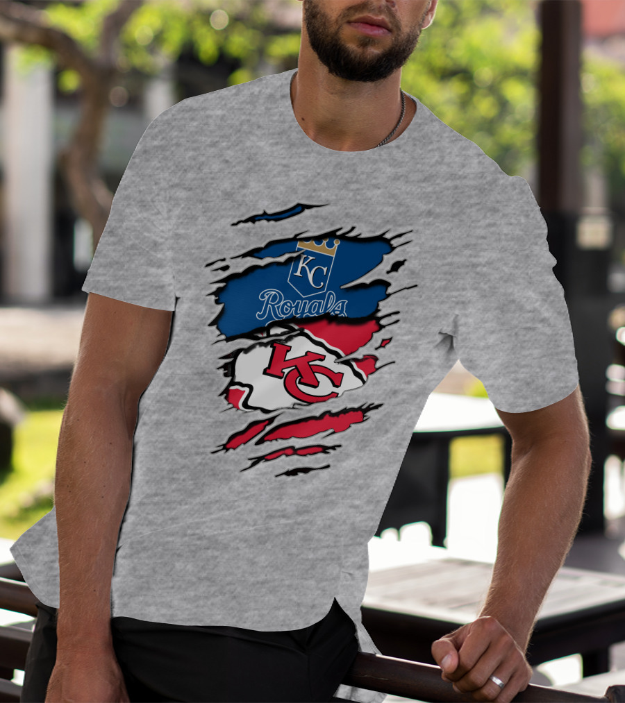 Kansas City Chiefs Royals Kc Logo Fusion T-Shirt