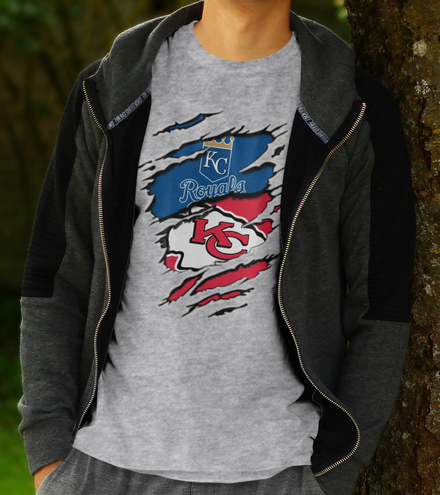 Kansas City Chiefs Royals Kc Logo Fusion T-Shirt