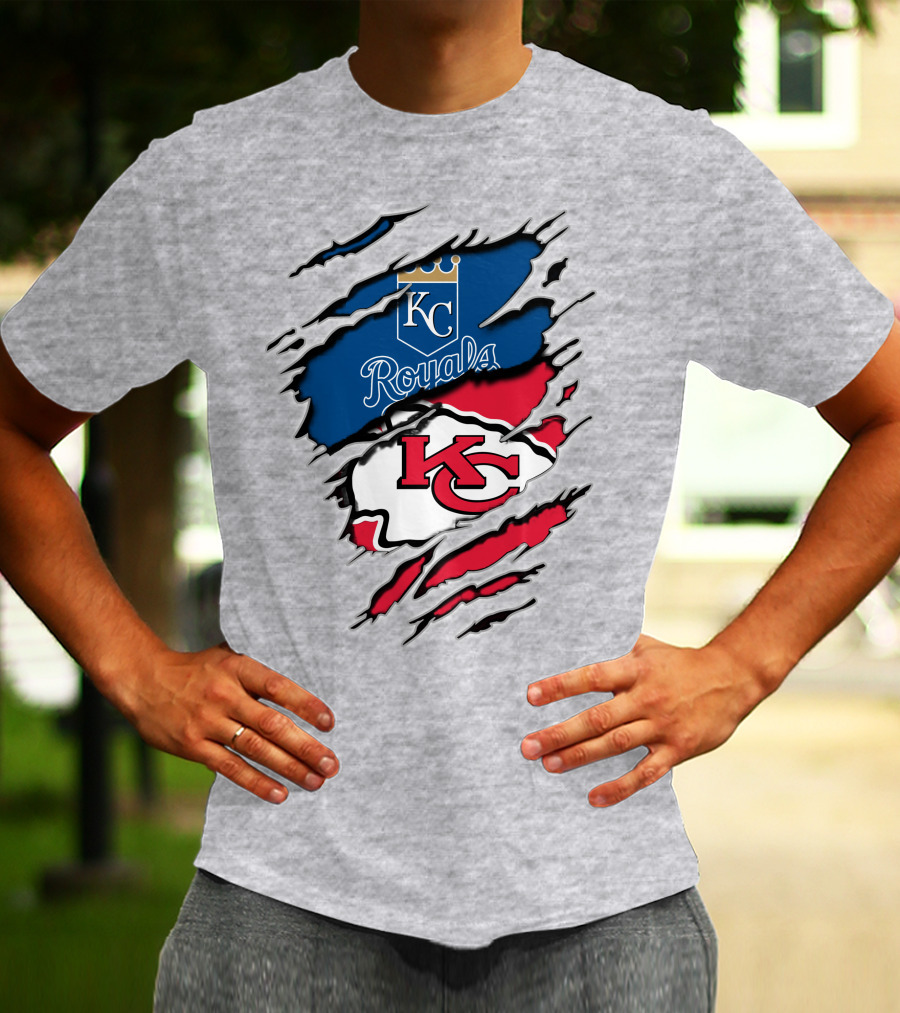 Kansas City Chiefs Royals Kc Logo Fusion T-Shirt