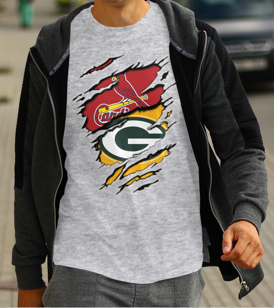 Green Bay Packers Arizona Cardinals Baseball Football Logo Mashup T-Shirt