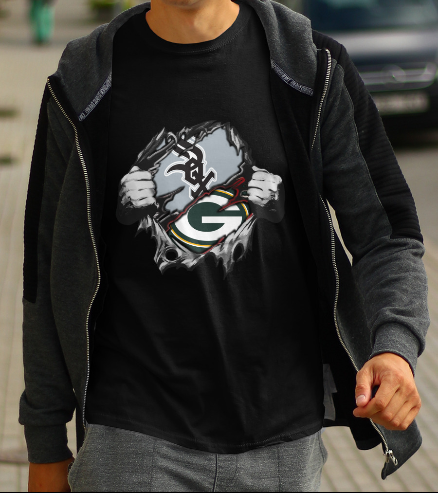 Whitesox Packers Tear-Away Logo Fusion T-Shirt