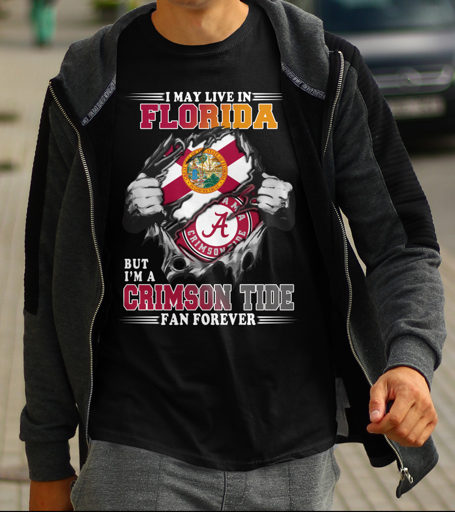 Florida Residency Crimson Tide Fan Forever Alabama Football Loyalty T-Shirt