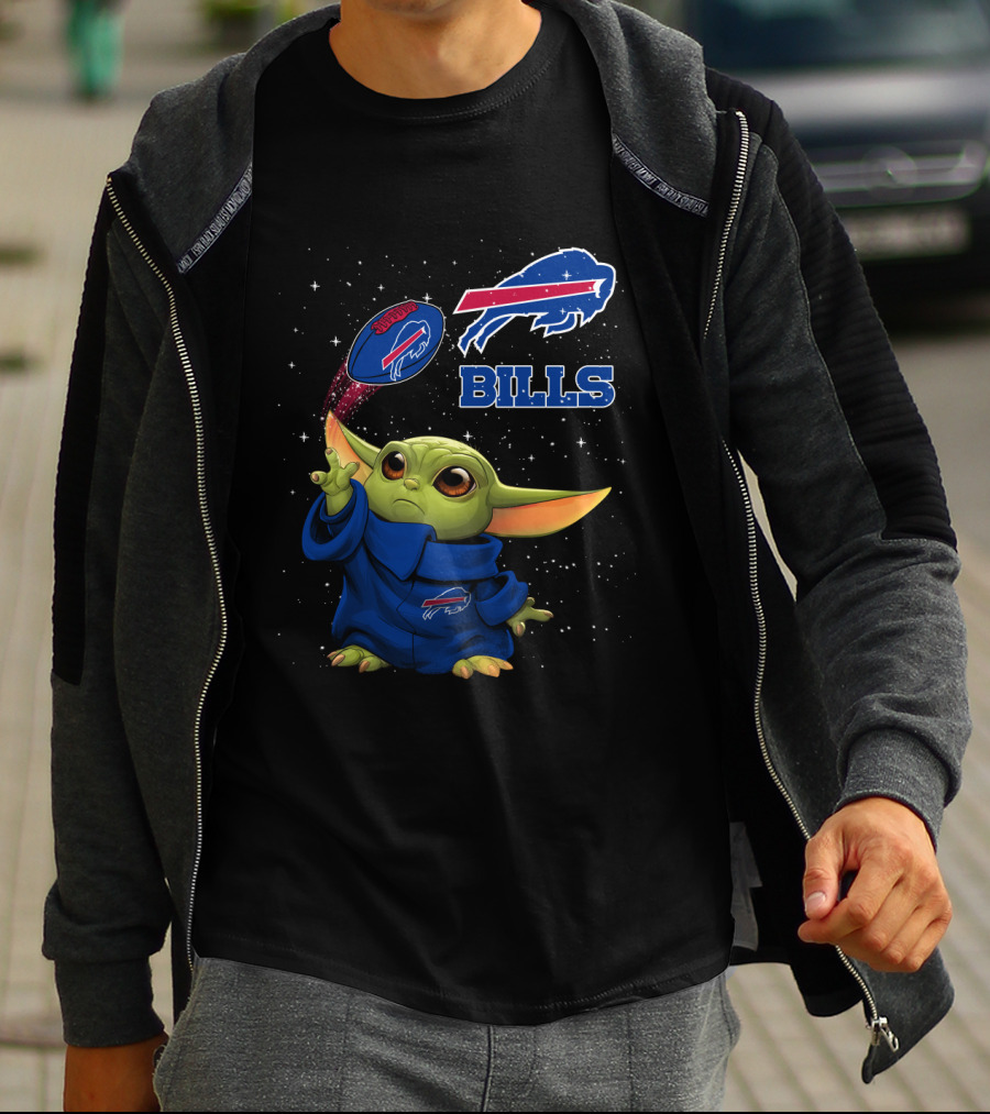 Baby Yoda Buffalo Bills NFL Star Wars Crossover T-Shirt