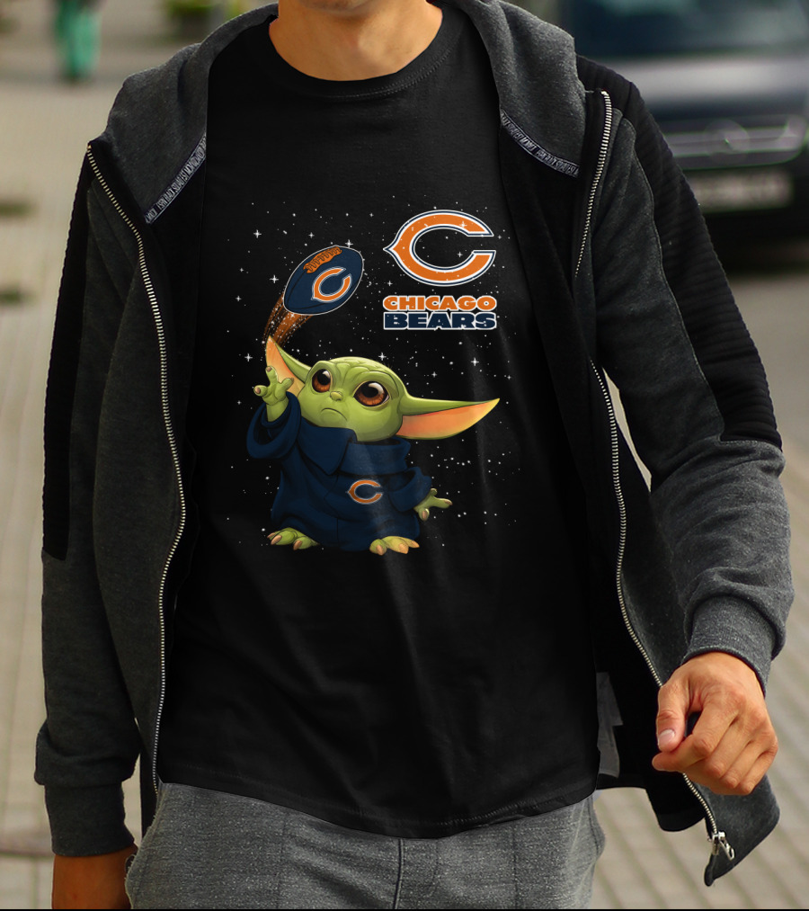 Baby Yoda Chicago Bears Football Force Magic T-Shirt