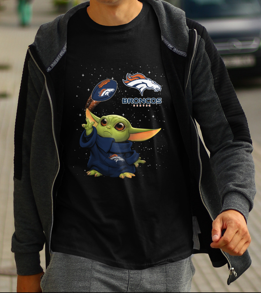 Baby Yoda Denver Broncos Football Magic T-Shirt