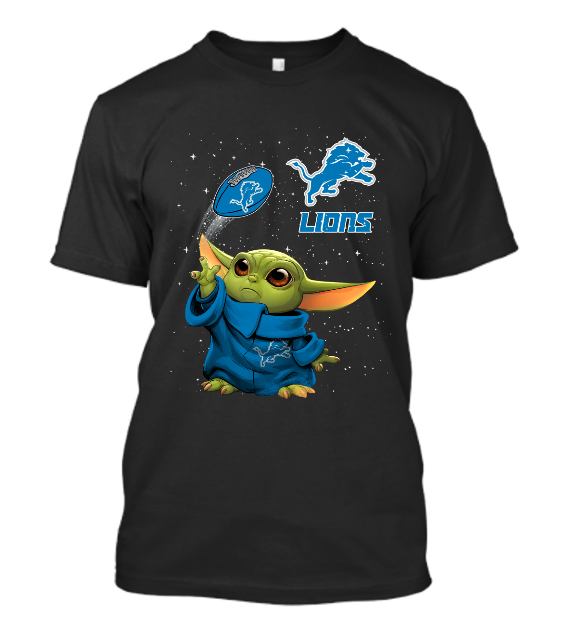 Baby Yoda Detroit Lions Football Force T-Shirt