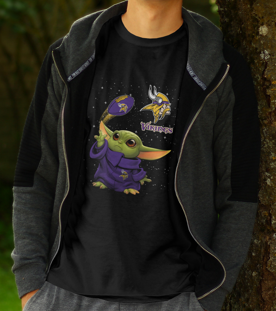 Baby Yoda Minnesota Vikings Football Force Magic NFL Fan T-Shirt