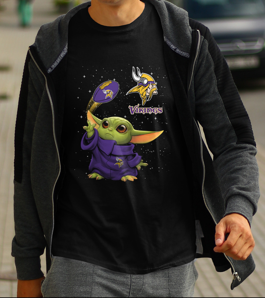 Baby Yoda Minnesota Vikings Football Force Magic NFL Fan T-Shirt