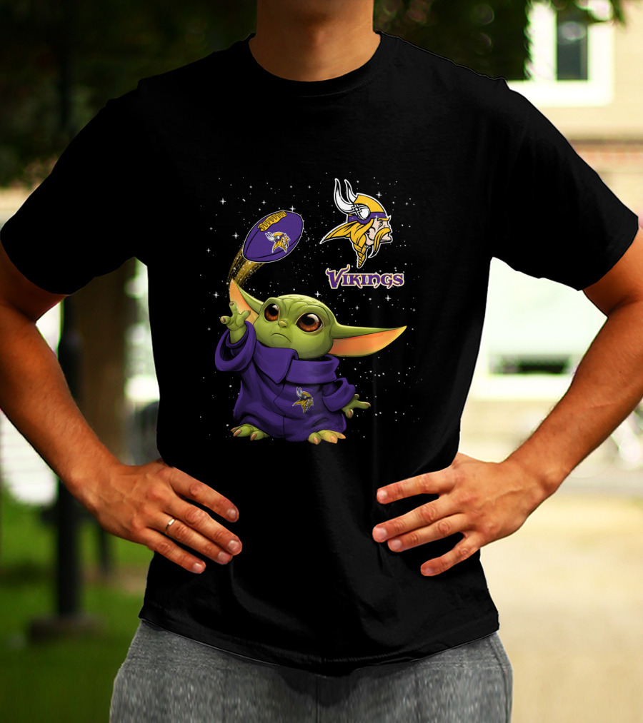 Baby Yoda Minnesota Vikings Football Force Magic NFL Fan T-Shirt