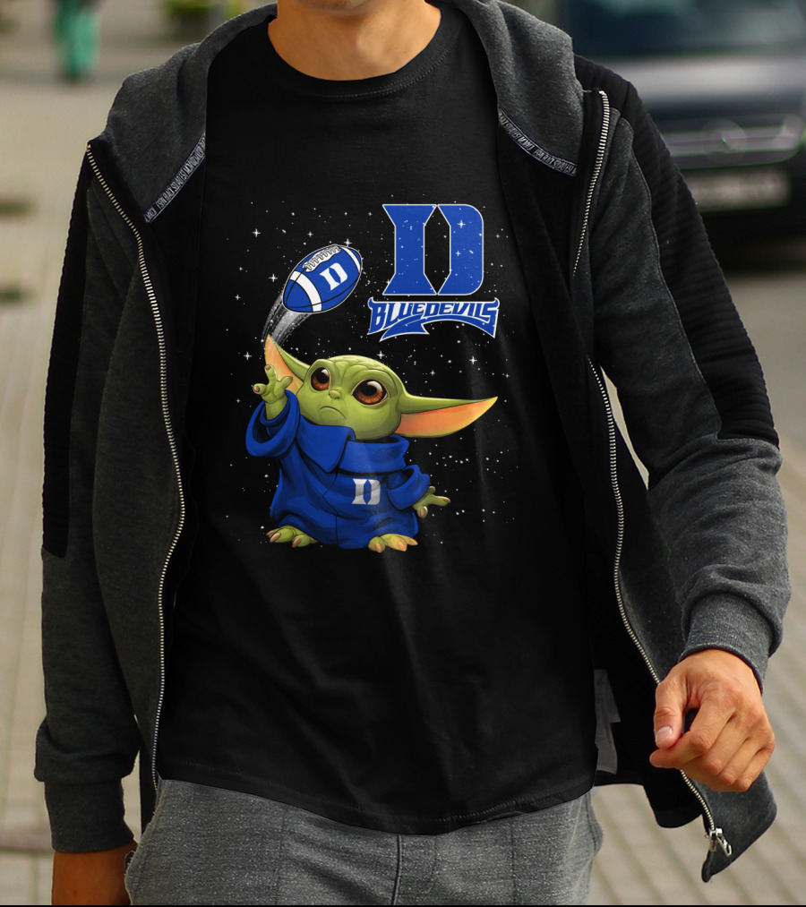 Baby Yoda Duke Blue Devils Football Force T-Shirt