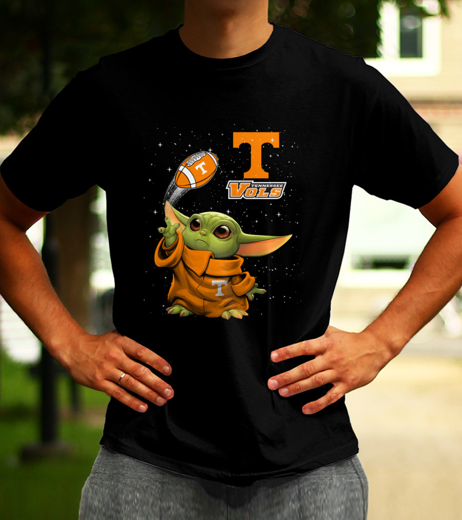 Baby Yoda Tennessee Vols Football Lovers T-Shirt