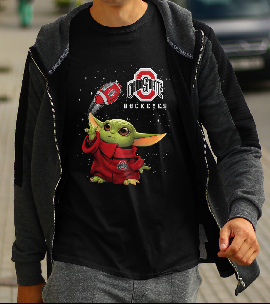 Baby Yoda Ohio State Buckeyes Football Fan Gear T-Shirt