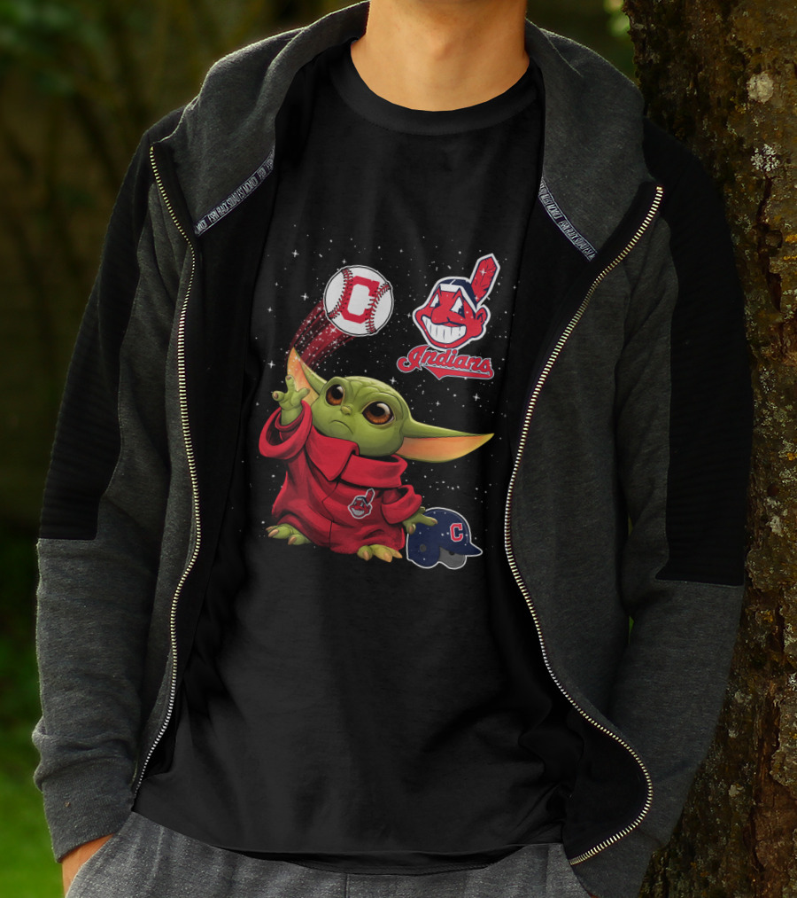 Baby Yoda Indians Baseball Cleveland C T-Shirt