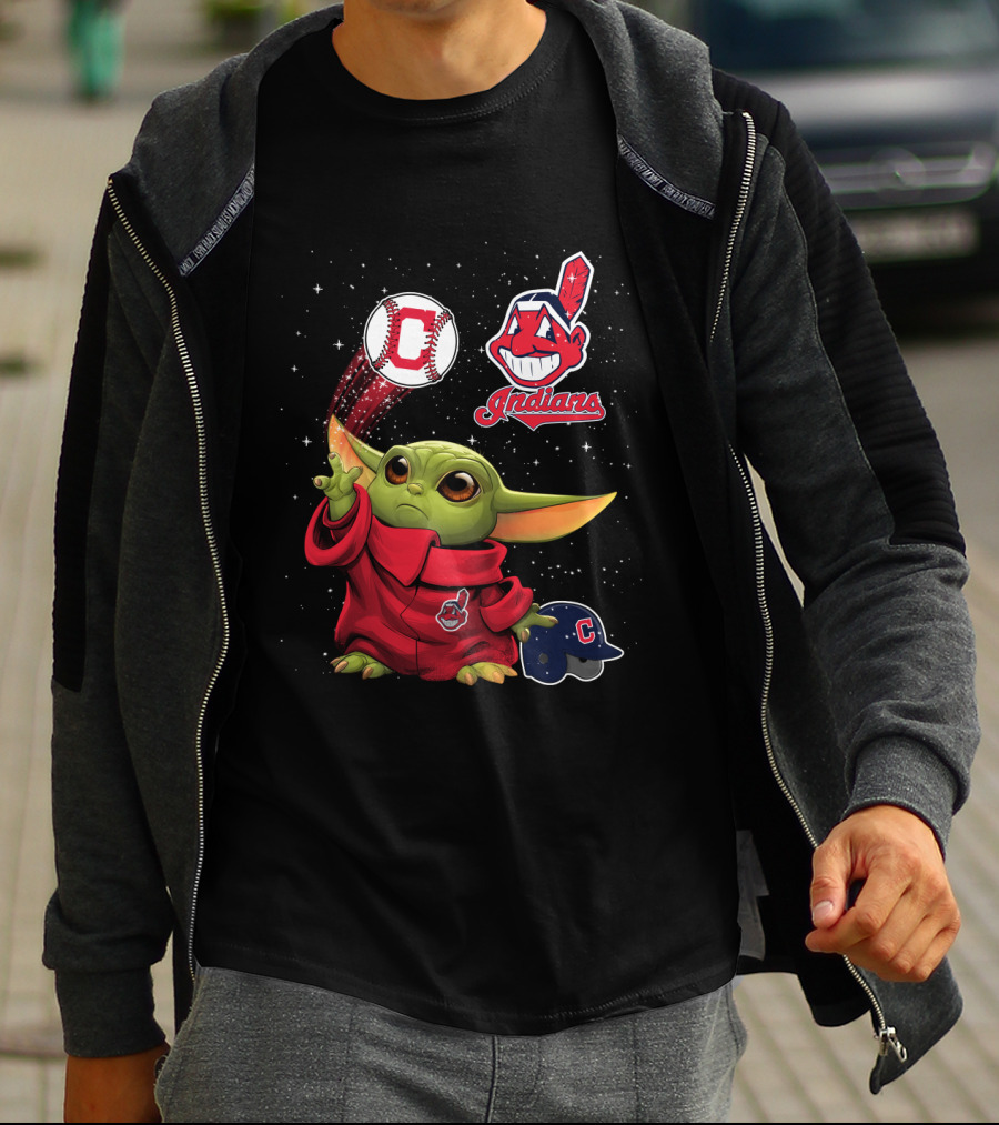 Baby Yoda Indians Baseball Cleveland C T-Shirt