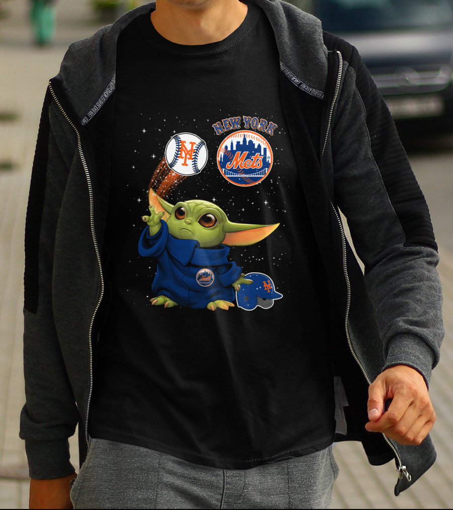 New York Mets Baby Yoda Baseball Star Wars Fans T-Shirt