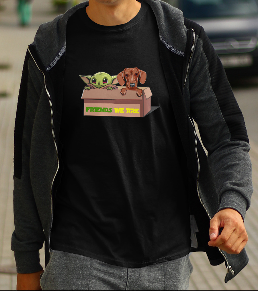 Friends We Are Baby Yoda Dachshund Box T-Shirt