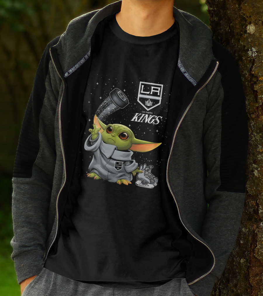 Baby Yoda LA Kings Los Angeles Hockey T-Shirt