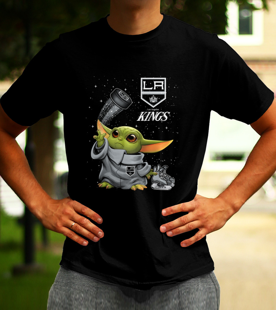 Baby Yoda LA Kings Los Angeles Hockey T-Shirt