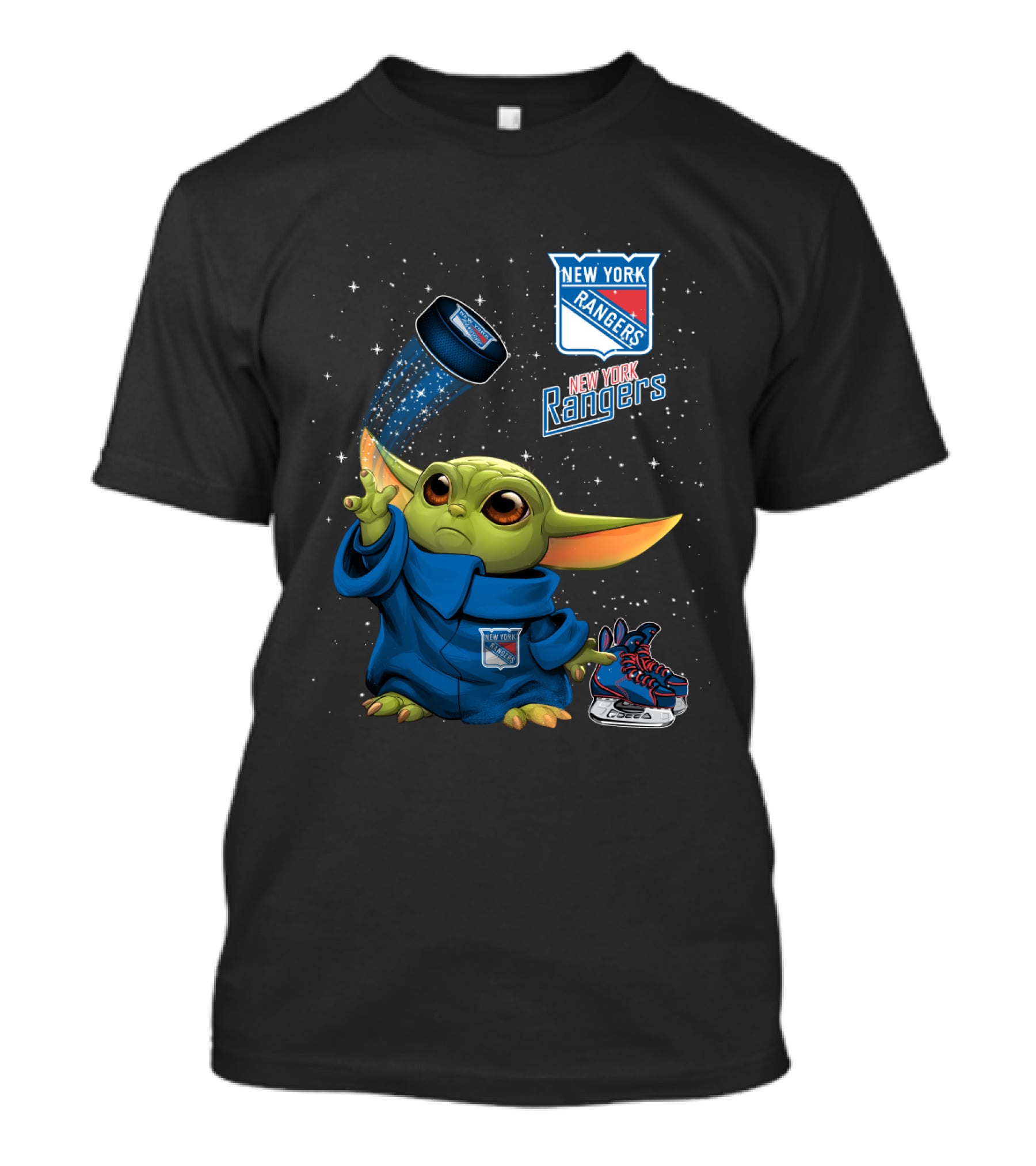 New York Rangers Baby Yoda Hockey Magic T-Shirt