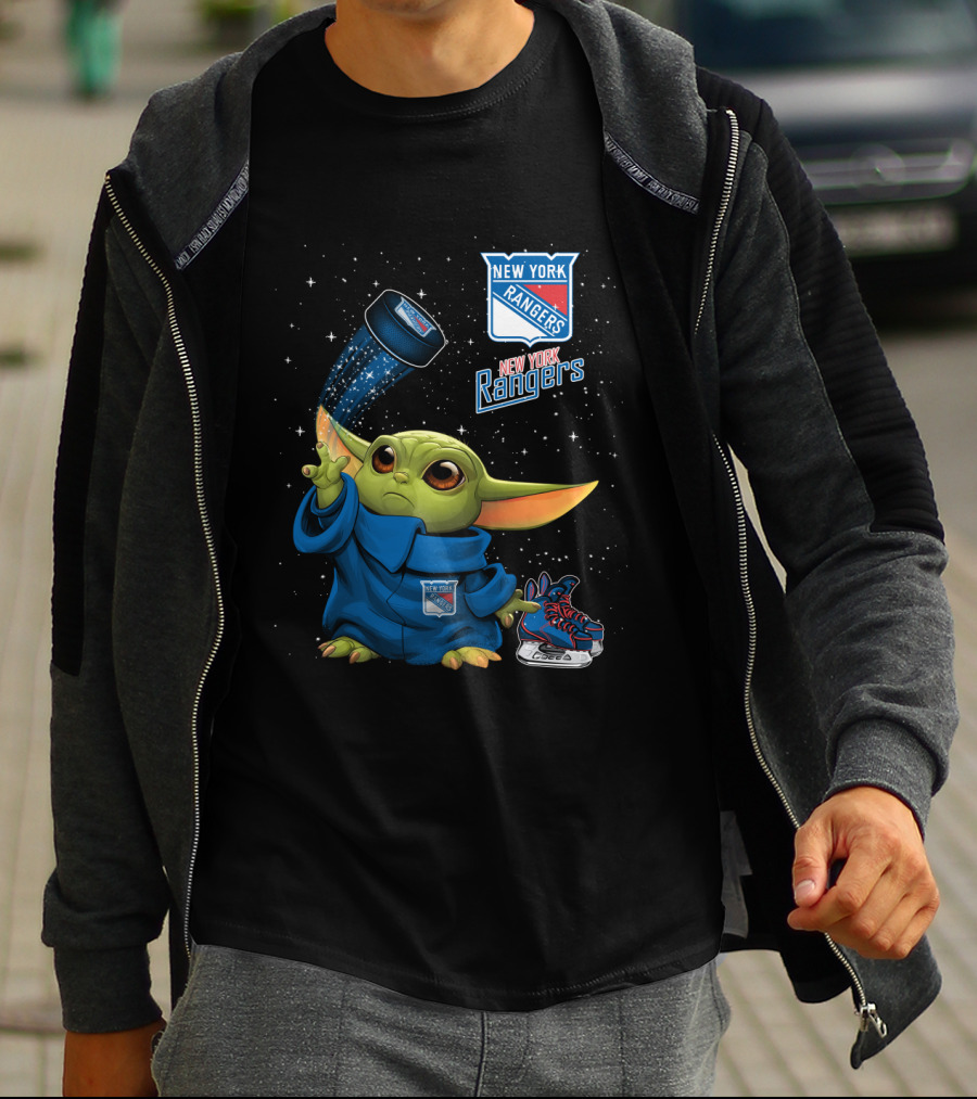 New York Rangers Baby Yoda Hockey Magic T-Shirt