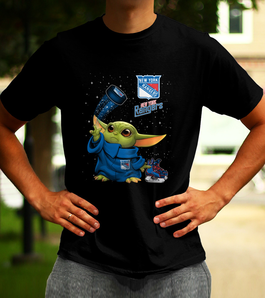 New York Rangers Baby Yoda Hockey Magic T-Shirt