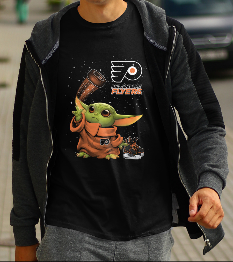 Philadelphia Flyers Baby Yoda Star Wars Hockey Fan T-Shirt