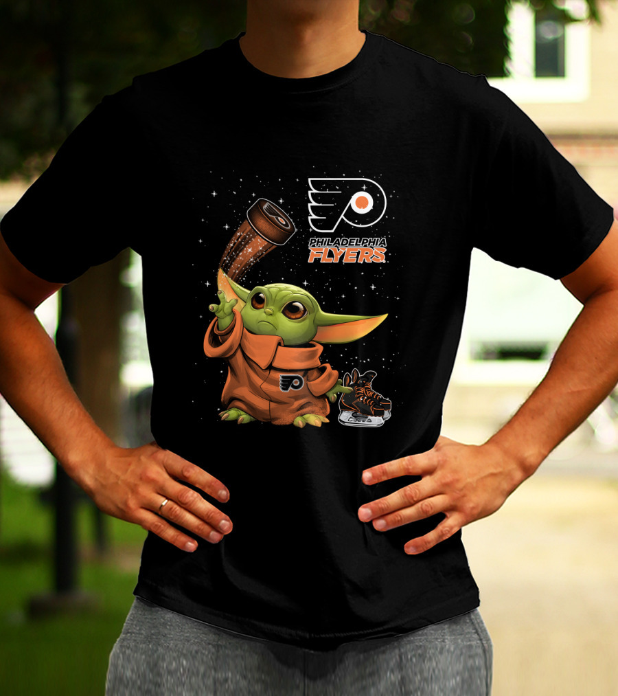 Philadelphia Flyers Baby Yoda Star Wars Hockey Fan T-Shirt