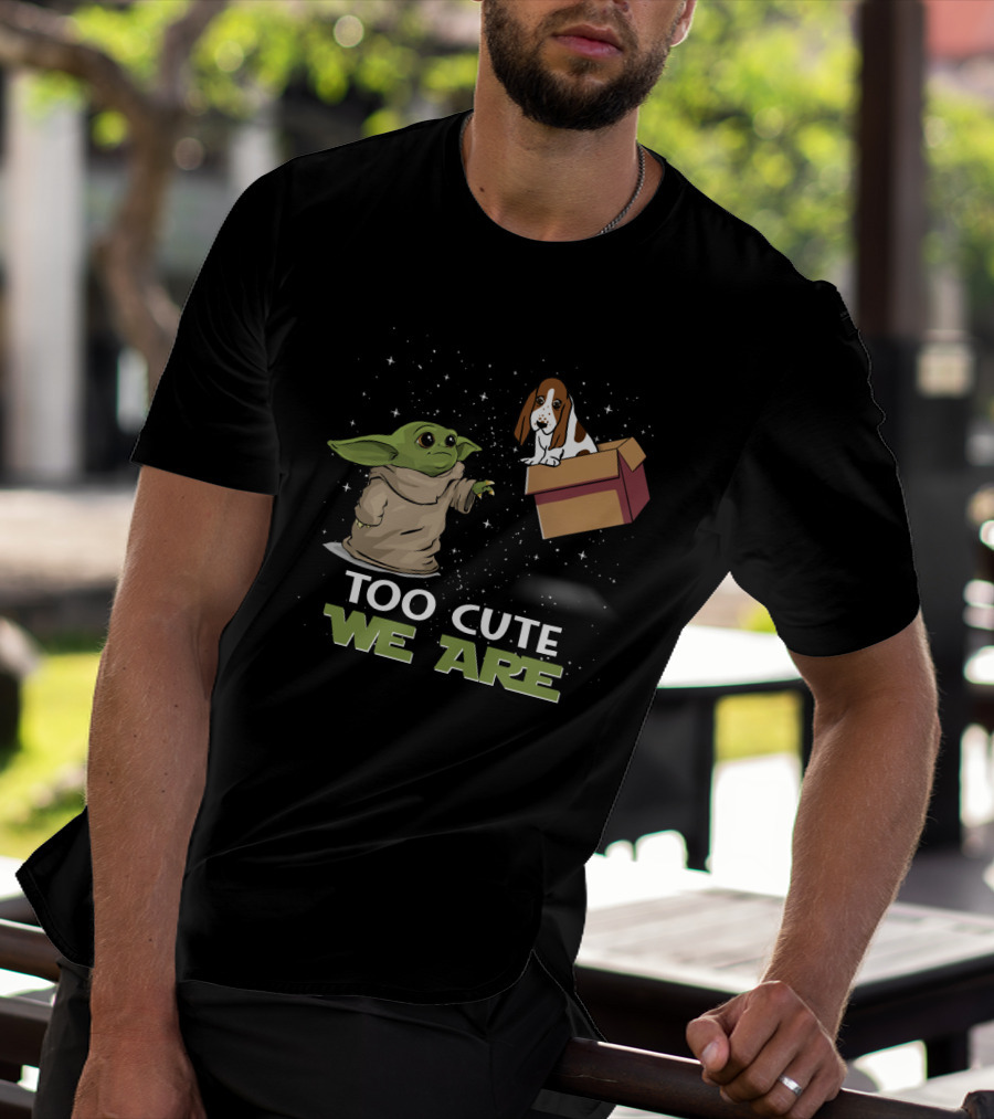 Too Cute We Are Baby Yoda Basset Hound T-Shirt