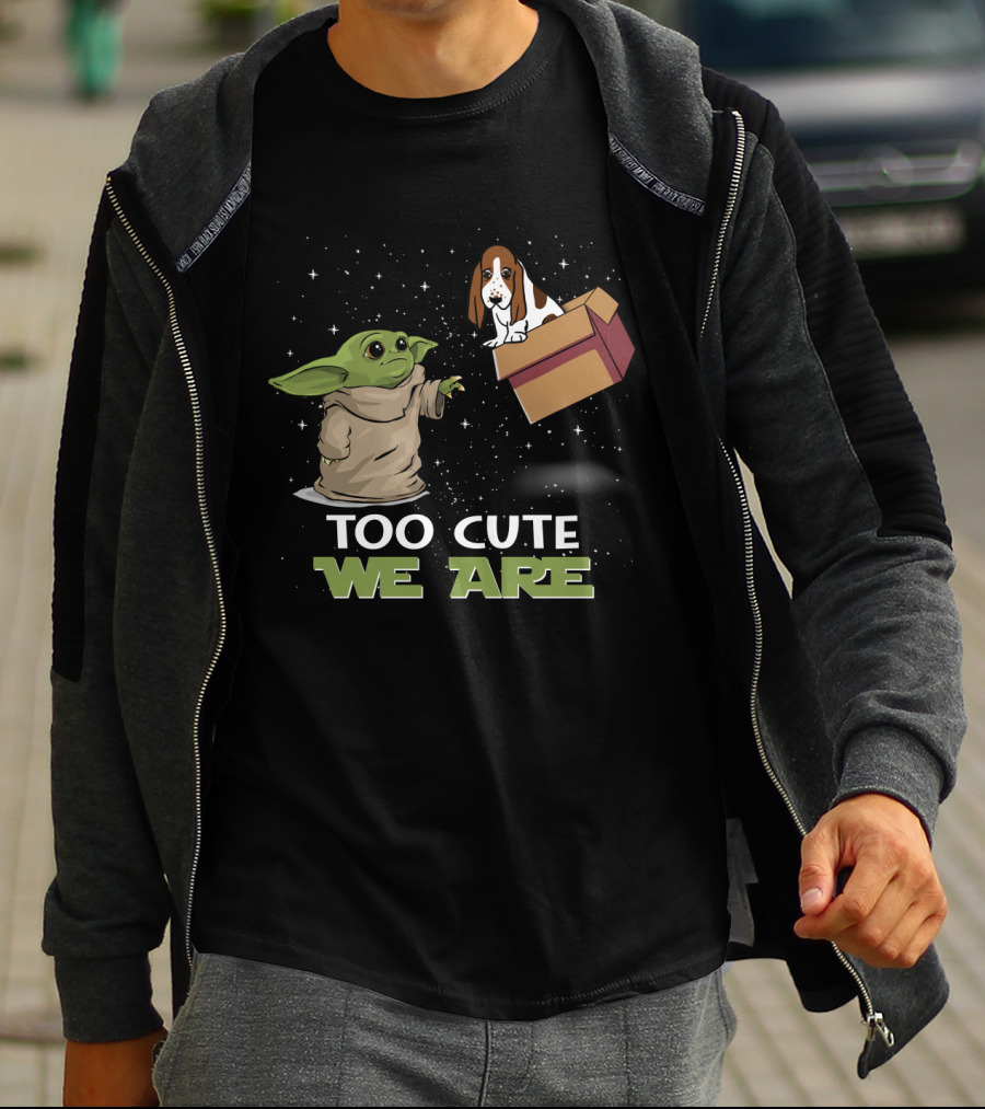Too Cute We Are Baby Yoda Basset Hound T-Shirt