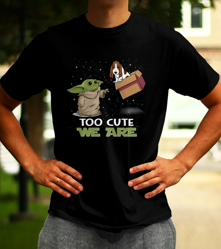 Too Cute We Are Baby Yoda Basset Hound T-Shirt