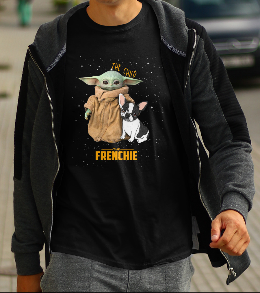The Child Baby Yoda And Frenchie Star Wars T-Shirt