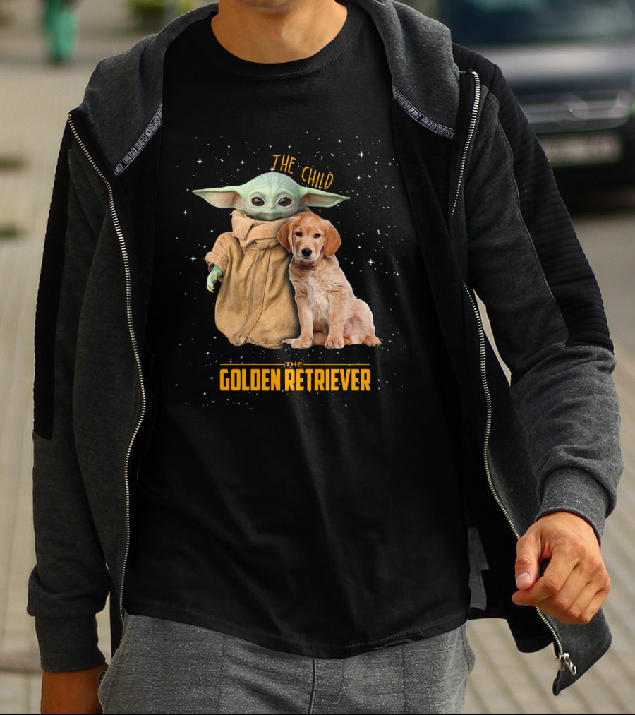The Child Baby Yoda And Golden Retriever Star Wars Mashup T-Shirt